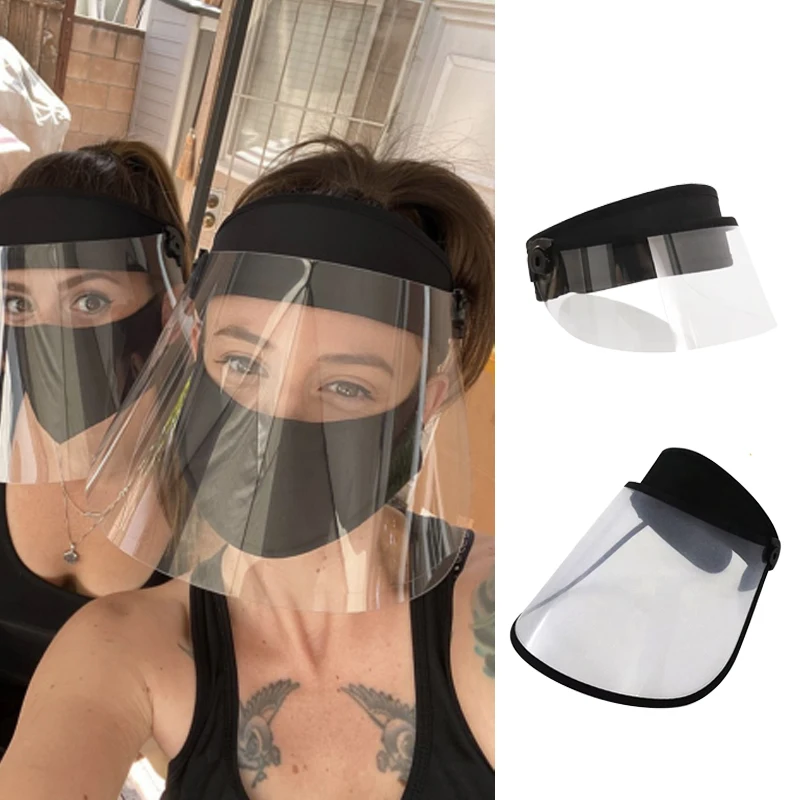 2 Pack Summer Golf Cap for Woman and Man Full Face Cover Beach Outdoor Travel Clear Unisex Anti-UV Protection Sun Visor Mask Hat