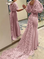 Lena Elegant Party Dresses 2024 for Wedding Dress Women Elegant Party Fish Tail Pink Shawl Long Skirt Women's Evening Dress Prom