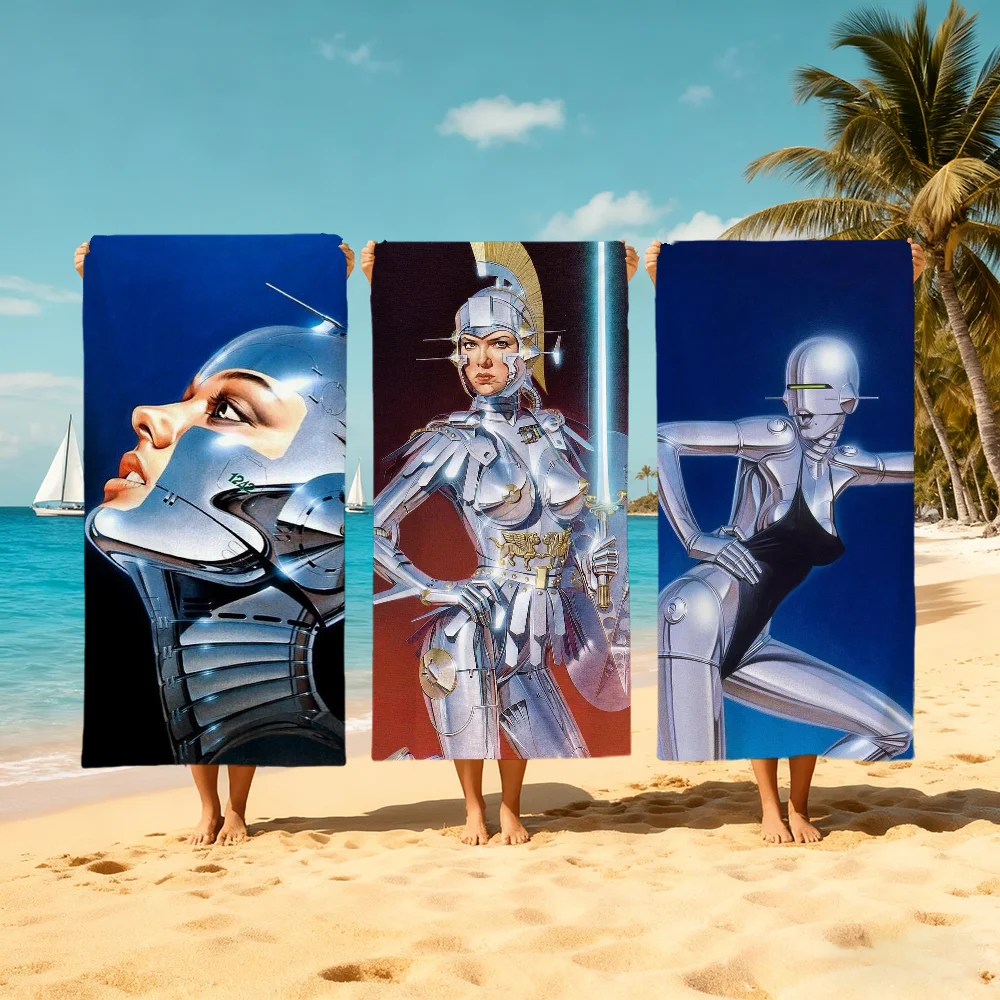 H-Hajime Art Towel Beach Quick Dry Soft S-Sorayama-S Pool Towels Gift for Travel Gym Shower Camping sports