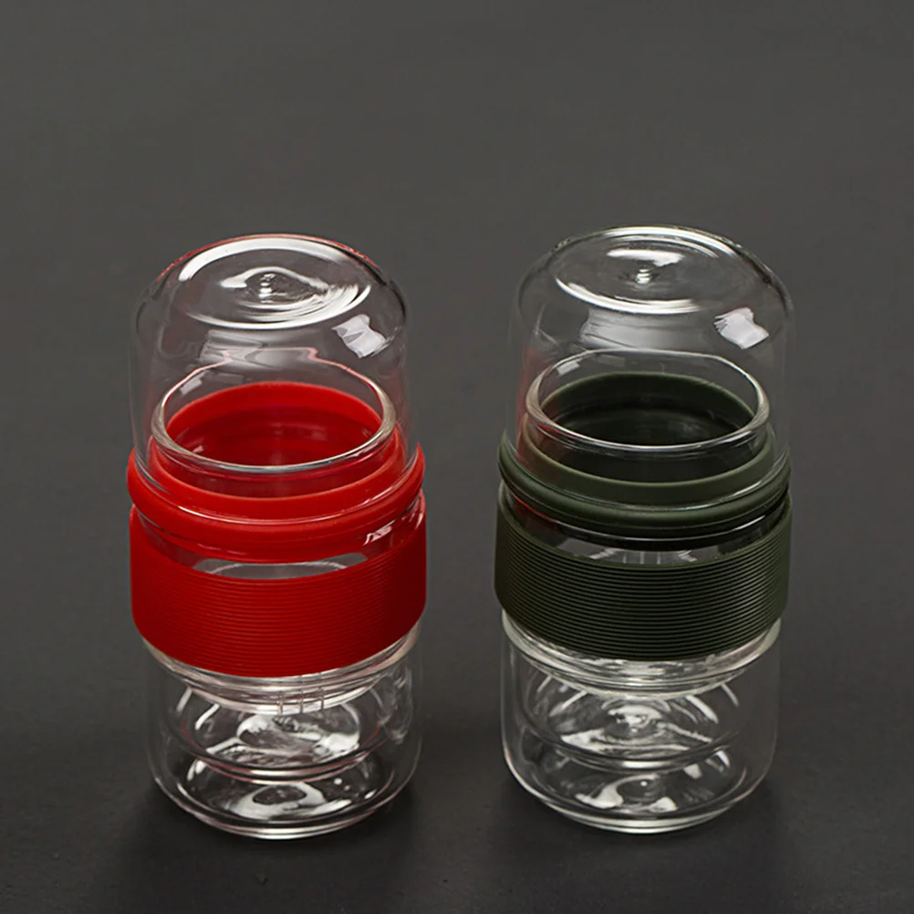 

1Pcs Portable Glass Tea Cup Multi-Purpose Heat Resistant Teapot One Pot Two Cups Tea Set for Travel Office Home Gym Green