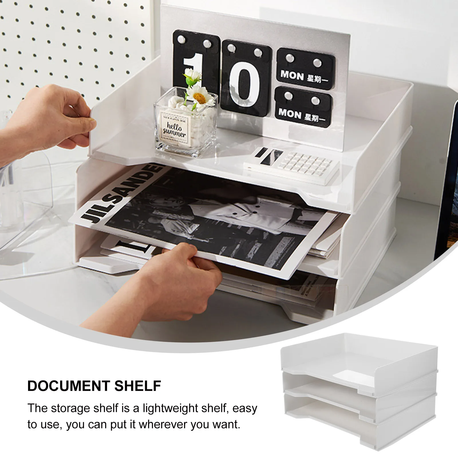 

3 Pcs File Storage Box Transparent Desk Organizer Office Accessories Stationery Container Document Shelf Lightweight