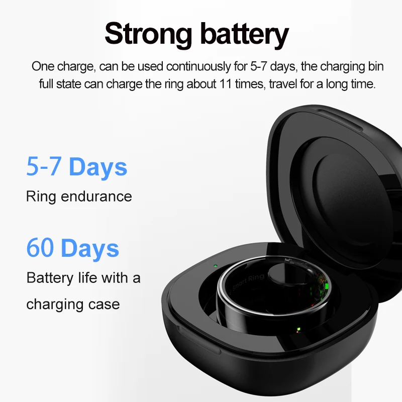 R08 Smart Ring for Samsung Xiaomi with Touch Screen Gesture Control Sleep Health Monitor 5ATM Waterproof Sport Fitness Tracker