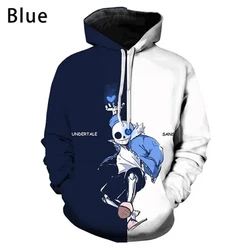 3D Printed Undertale Sans Graphic Hoodies Fashion Long Sleeve Oversized Sweatshirt Teen Tops Casual Mens Pullovers Streetwear