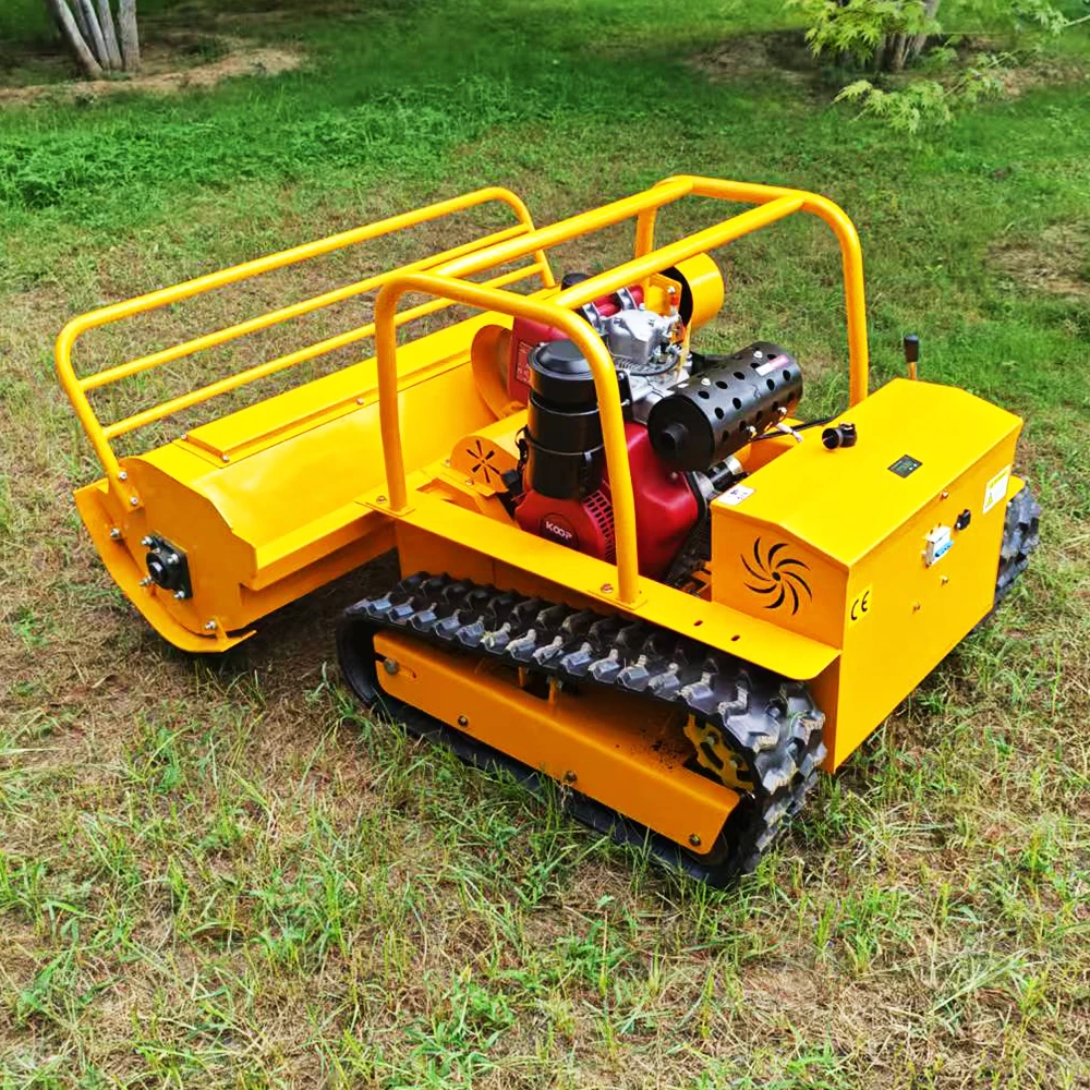 Automatic Remote Control Orchard Weeding Machine Lawn Mower Single Cylinder Industrial Grade for Garden Climbing