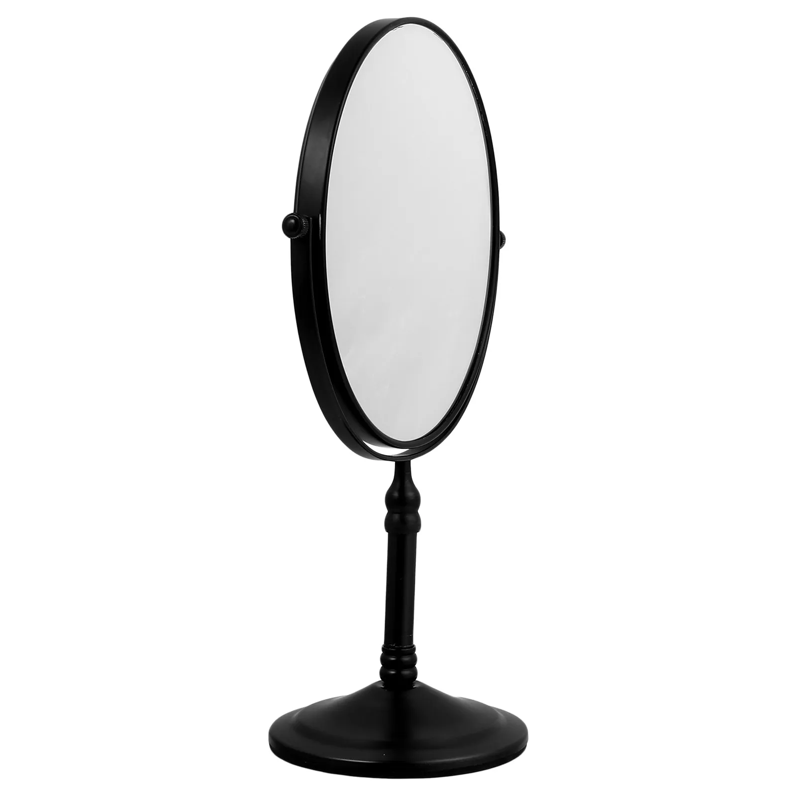 

1 шт. серебряное настольное поворотное зеркало для макияжа и ухода за собой, двустороннее, с обычной и 3-кратным увеличением.