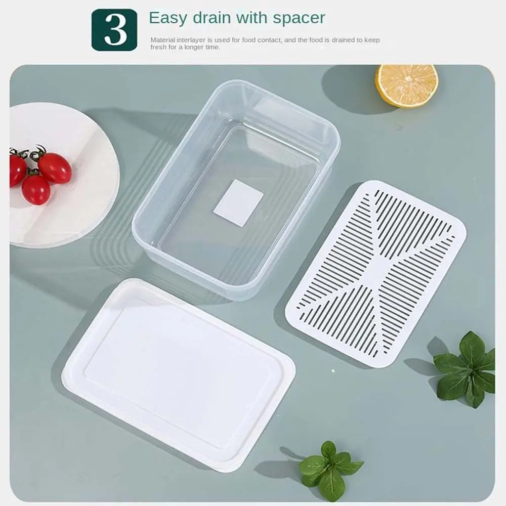 Keep Fresh Food Storage Box Portable Transparent Vegetable Packaging Box Refrigerator Fruit Refrigerator Container