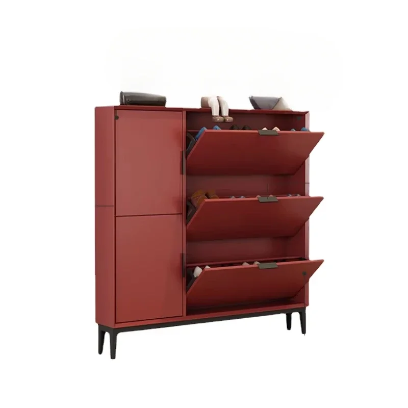

CX Solid Wood Shoe Cabinet Extremely Narrow Ultra-Thin Tilting Small Apartment Storage Space Saving