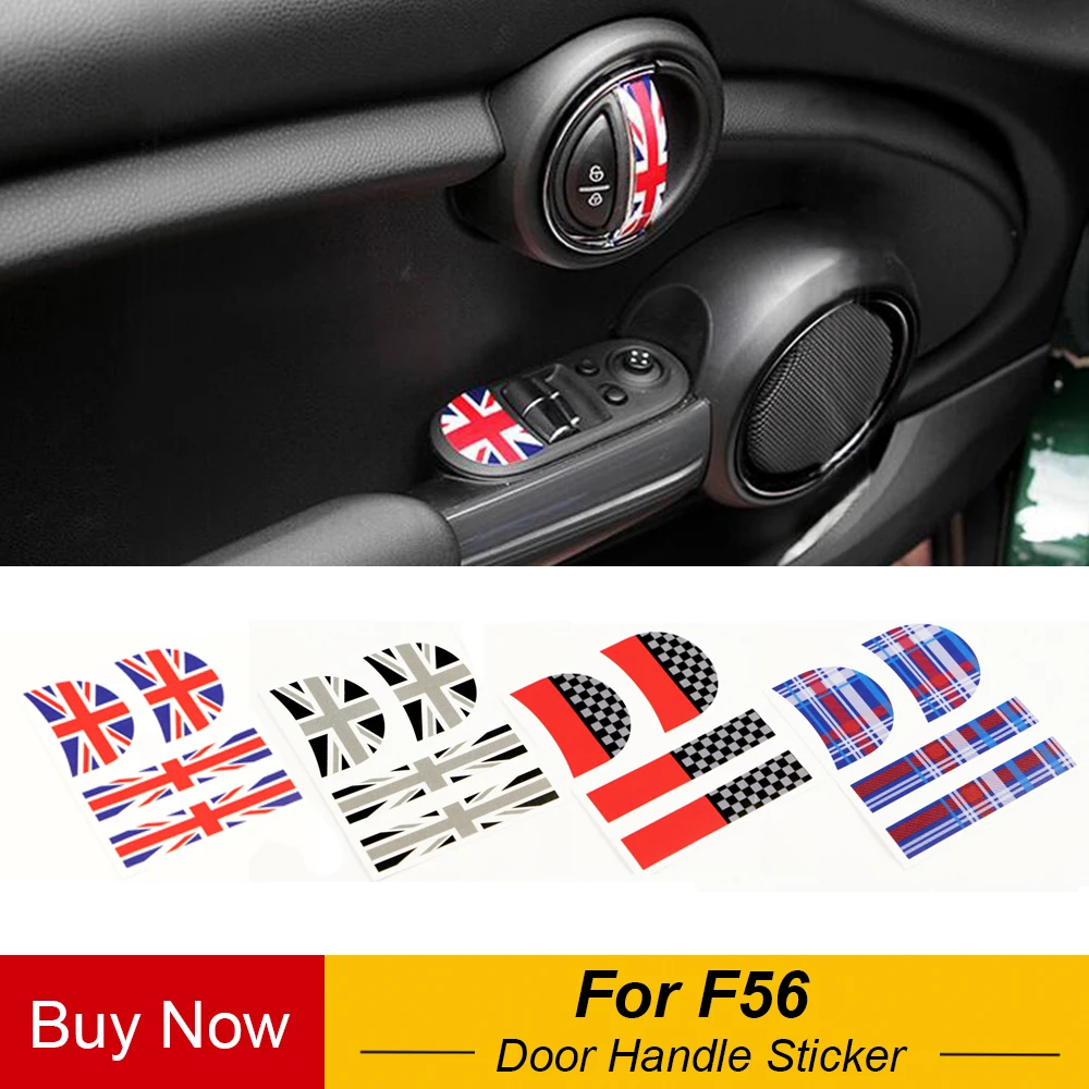 

Автомобильная внутренняя дверная ручка, наклейка для Mini Cooper F56, 3-дверный хэтчбек, интерьерный домкрат, Стайлинг, украшение, автоаксессуары