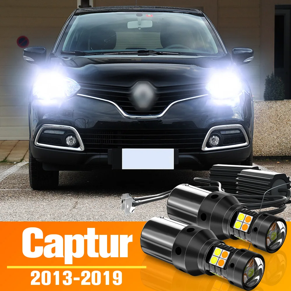 

2pcs Dual Mode LED Turn Signal+Daytime Running Light DRL Accessories For Renault Captur 2013-2019 2014 2015 2016 2017 2018