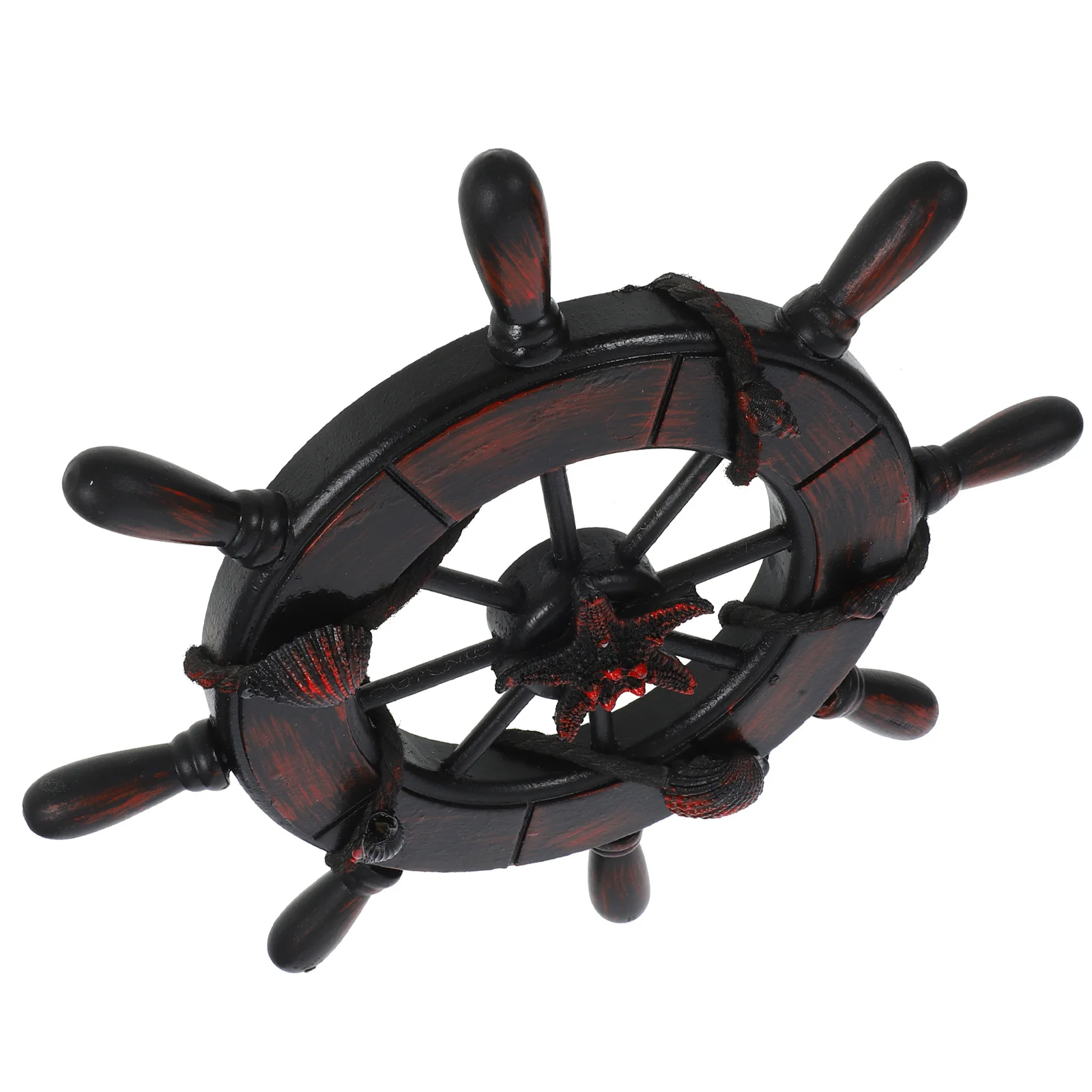 

Dark Rudder Wall Decor Wooden Ship Steering Wheel Hanging Ornament For Living Room Bedroom Cafe Hotel Coastal Beach Home