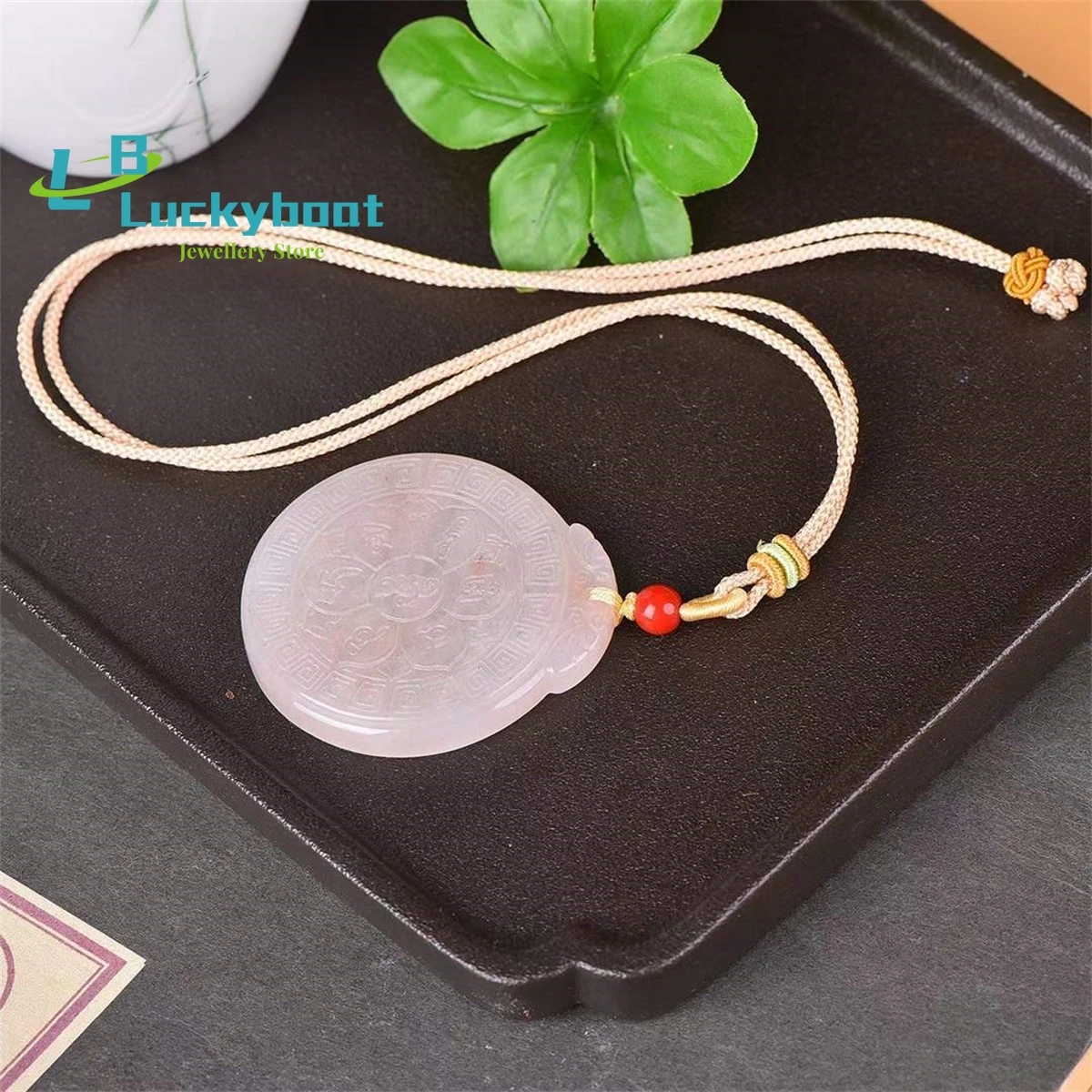 Natural Gold Filigree Jade Om Mani Padme Hum Pendant Simple and Generous Personality Fashion Versatile Men and Women