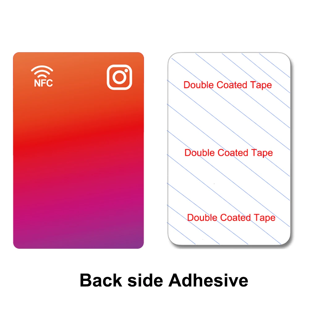 Instagram Facebook WhatsApp Snapchat NFC Tap Business PVC Card Increase Your Followers Tap to Follow NFC215 504Bytes Memory
