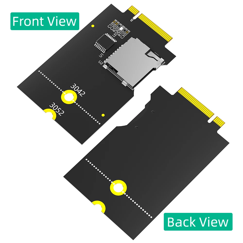 New Version Micro SD Card, TF SDHC SDXC to NGFF Key B Adapter(Supports USB Bus,  not SATA Bus)