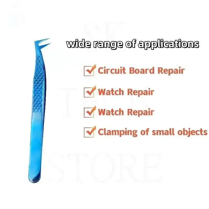 1pcs Dream Blue Ultra-fine Premium Beauty Makeup Tweezers For Eyelashes Extension Pinzas Super Precision Phone Repair Hand Tool