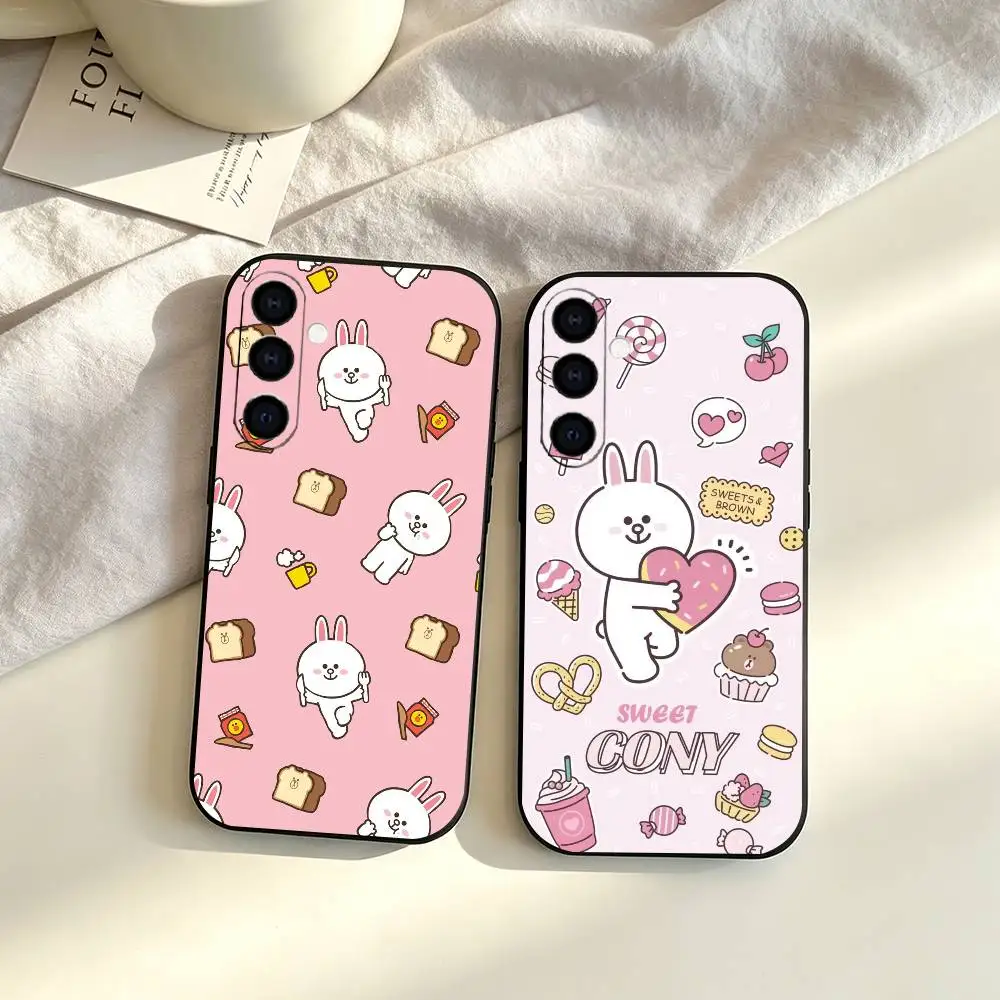 Cute Cony Rabbit  gift Phone Case For Samsung Galaxy A73,A72,A71,A70,A53,A52,A51,Soft Silicone Black Cover