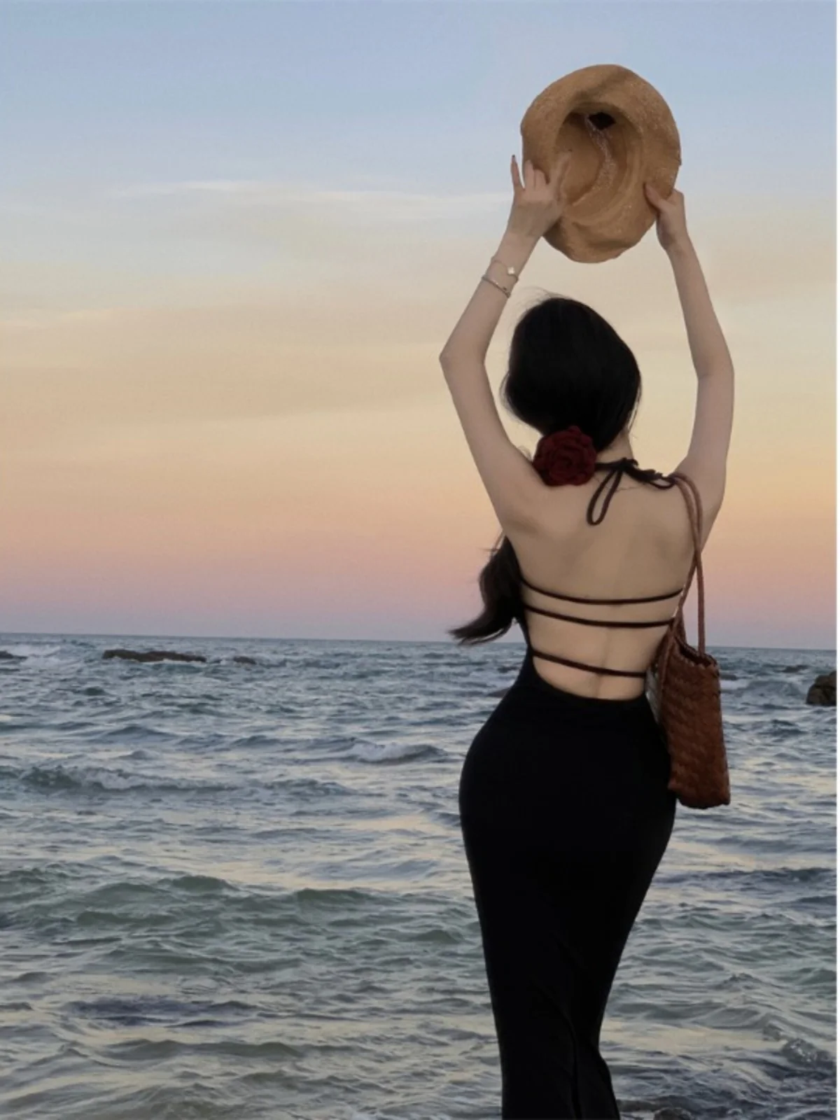 Dziewczyna z wyspy Wakacje na plaży Obcisła spódnica typu bodycon Wiosna Poliester Bez szwów Dzianina X-ape