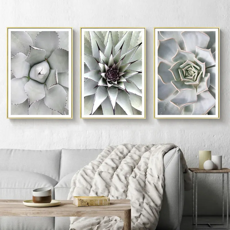 Wall Art Freash Succulent  Canvas Painting Green Plant Poster and prints Dining Room Decoration Modern Plant Hotel Decor