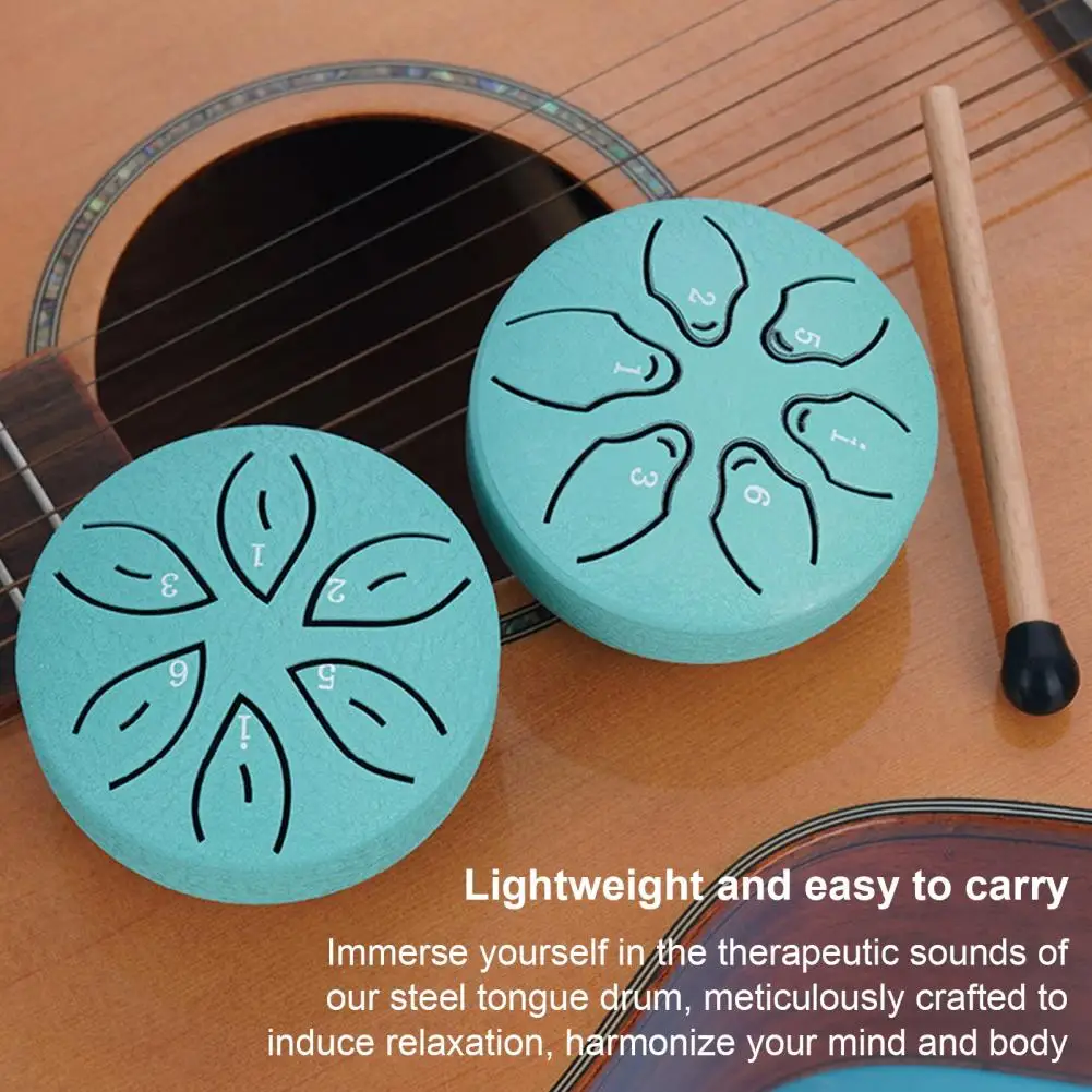 Steel Tongue Drum 6 Notes Chime Handpan Drum Ethereal Meditation Drum Sound Healing Instruments Kids Balmy Rain Drums 강설고