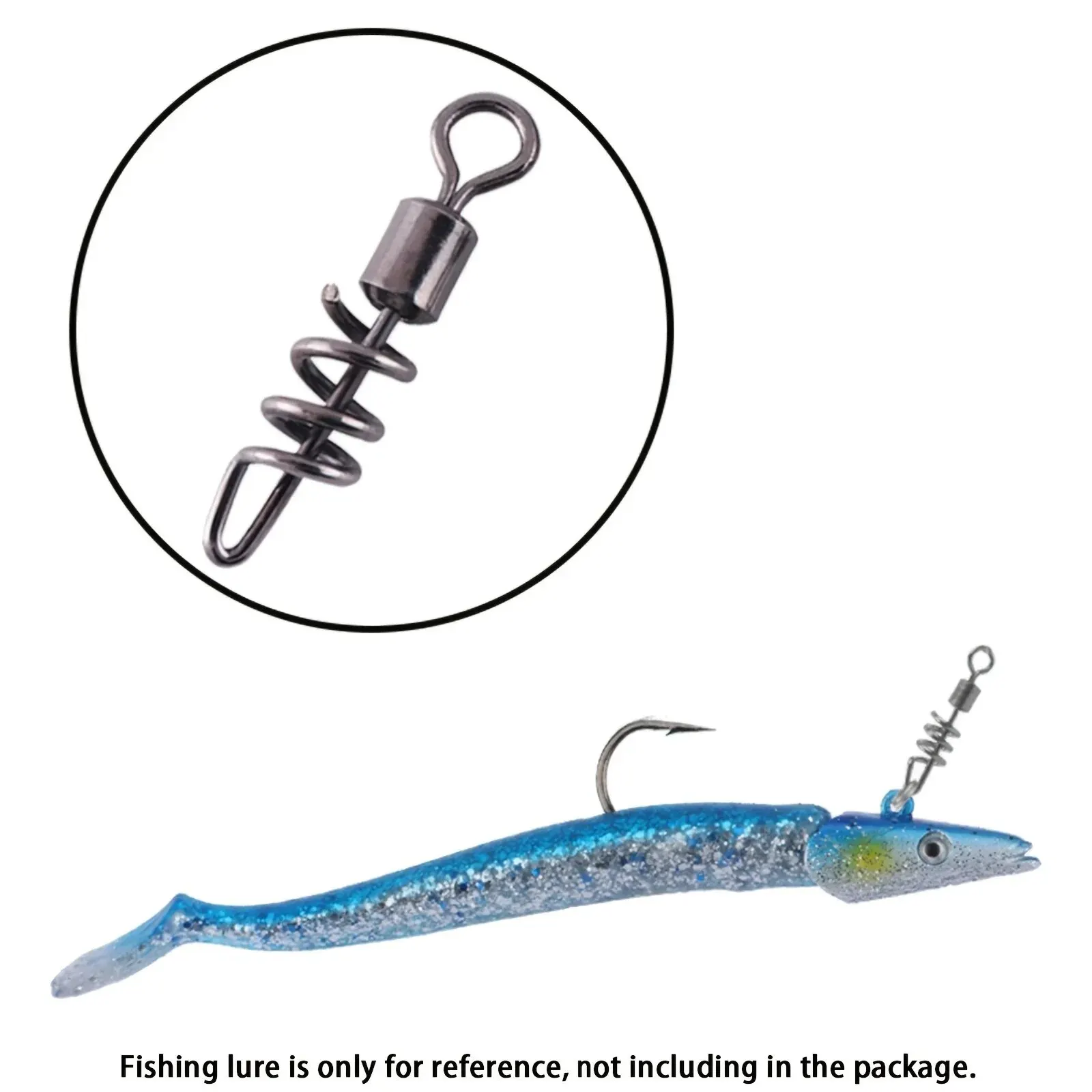 Goture 50pcs Fishing Barrel Swivel Snaps High Strength Stainless Steel Cork Screw Swivel For Saltwater Freshwater Luring