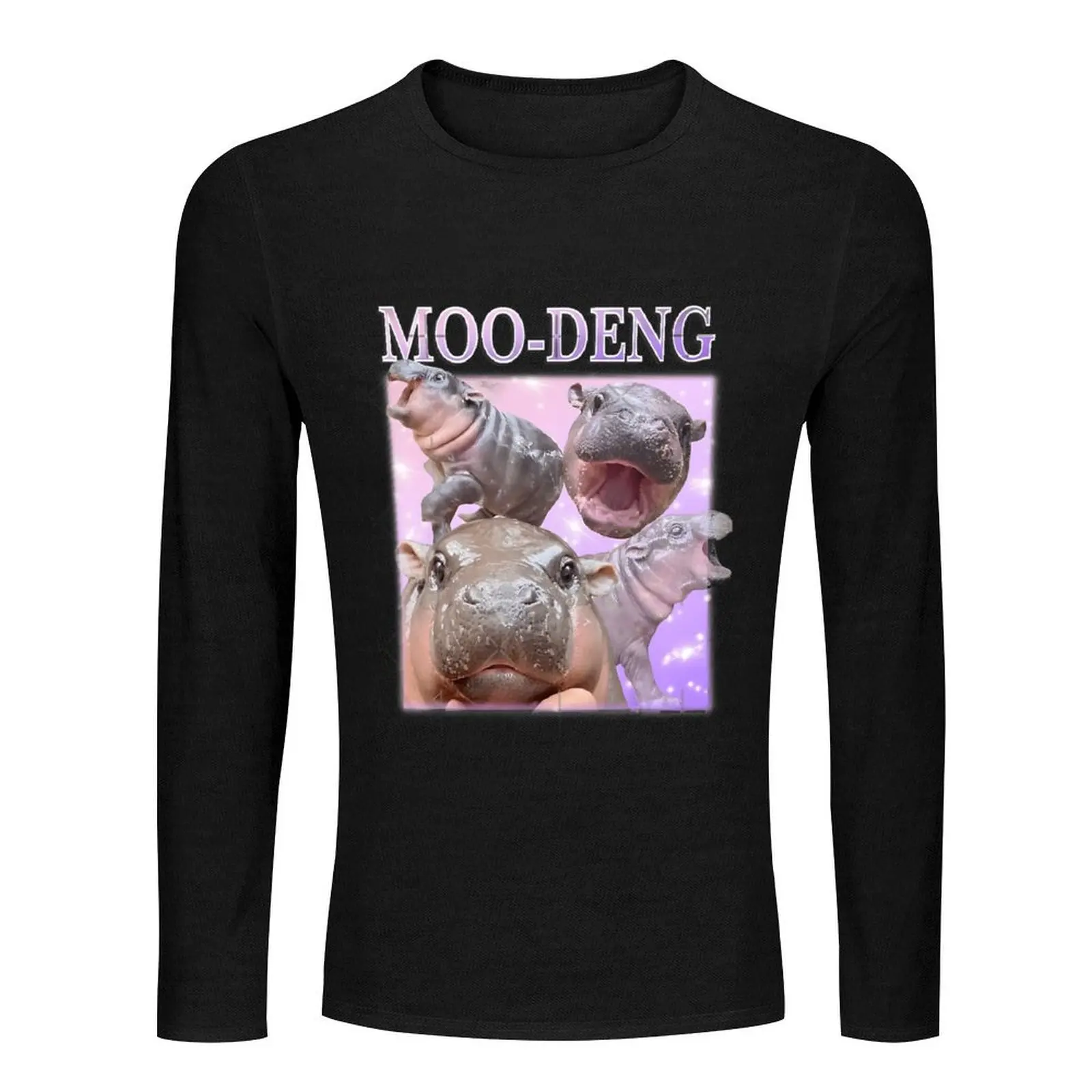 MOO DENG THE FAMOUS BABY PIGMY HIPPO MOODENG OFFICIAL Long T-Shirt sublime t shirt Men's clothing