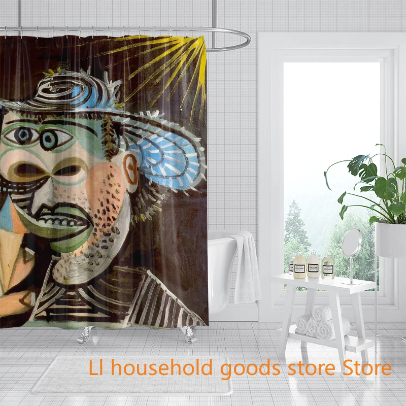 

Bohemian Floral Artistic Bathroom Shower Curtain Waterproof Polyester Fabric with Hooks