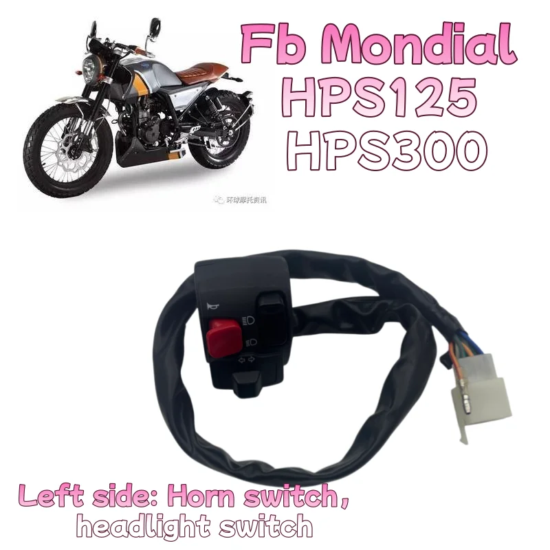 Motorcycle Handlebar Switch, Horn Switch, Start Switch, Headlight Switch Suitable for for Fb Mondial Hps125 Hps300