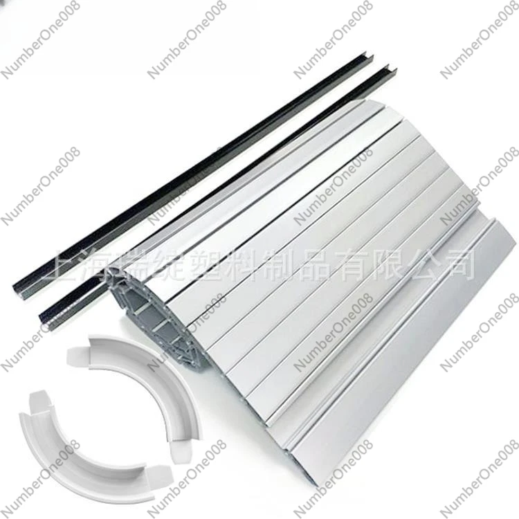 RV Bathroom Rolling Shutter Door, Cabinet Furniture Folding Door for Camper Van, Space-Saving Sliding Door