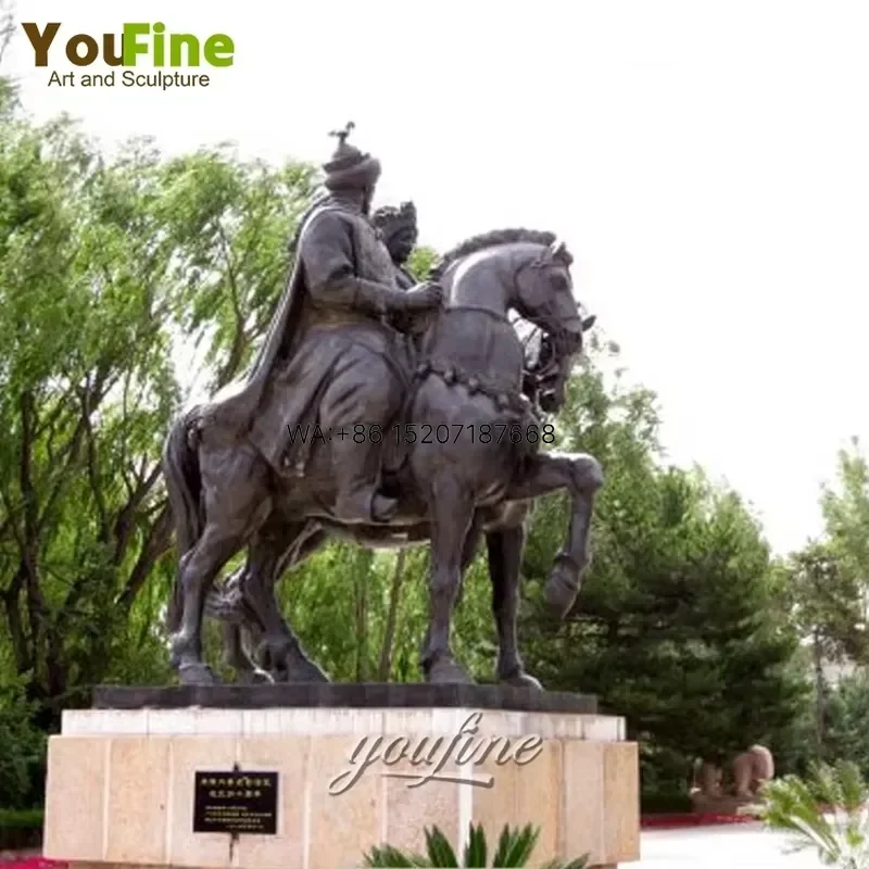 Wmwmnu Life Size Double Antique Bronze Knight Statue Figure Sculpture for Home Garden Decor Art Craft Gift