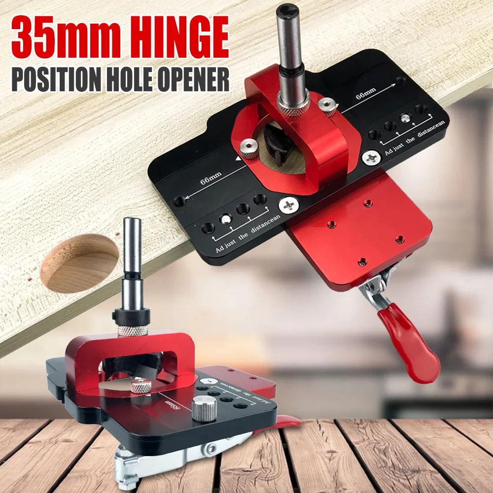 35mm Hinge Boring Guide for Cabinet Doors Aluminum Alloy Woodworking Drill Bit Locator Installation Tool