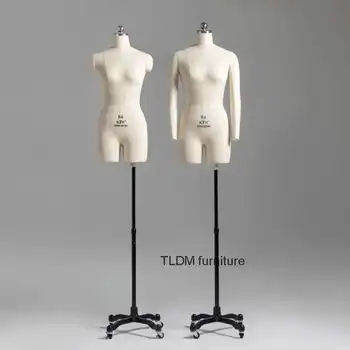PU Foam Body Female Mannequins Set Up Cotton Fabric Mannequin for Clothing Design Dress…