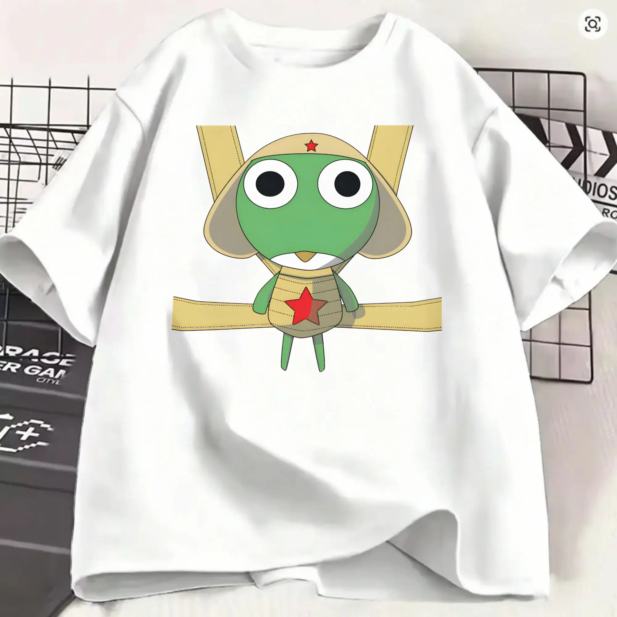 Keroros Men T Shirt Out for a Walk  Funny Tee Shirt Short Sleeve Crewneck T-Shirts Cotton 4XL 5XL 6XL Clothes