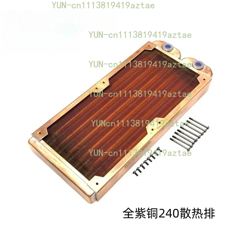 Full Copper Water Cooling Radiator 120 240 360 Specifications Heat Exchanger Pure Copper Cooling Row PC System Parts