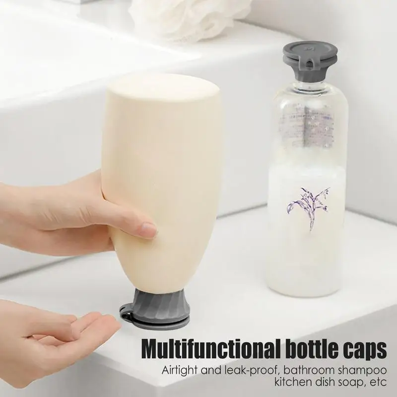Inverted Bottle Caps Inverted Caps Flipping Bottle Set 6Pcs 3 Sizes Adapters Transfer Connector Get Every Drop Out Of Lotions image 2
