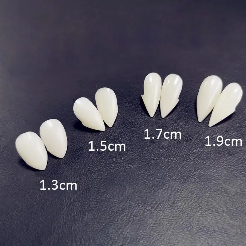 DIY Environmentally Friendly Resin Halloween Props Party 1 Pair Fake Tooth Plus Adhesive Dentures Props Vampire Teeth Tooth