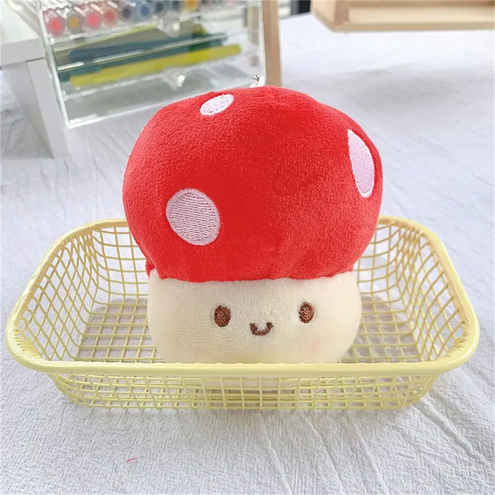 Bag Pendant Car Key Ring Stuffed Toy Mushroom Plush Keyring Vegetables Plush Pendant Mushroom Plush Doll Mushroom Keychain