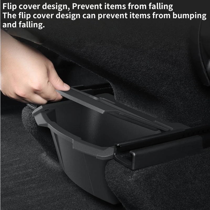 For Tesla Model Y Juniper / Launch 2025 Rear Center Console Floor Storage Box TPE Backseat Organizer Tray Interior Accessories image 5