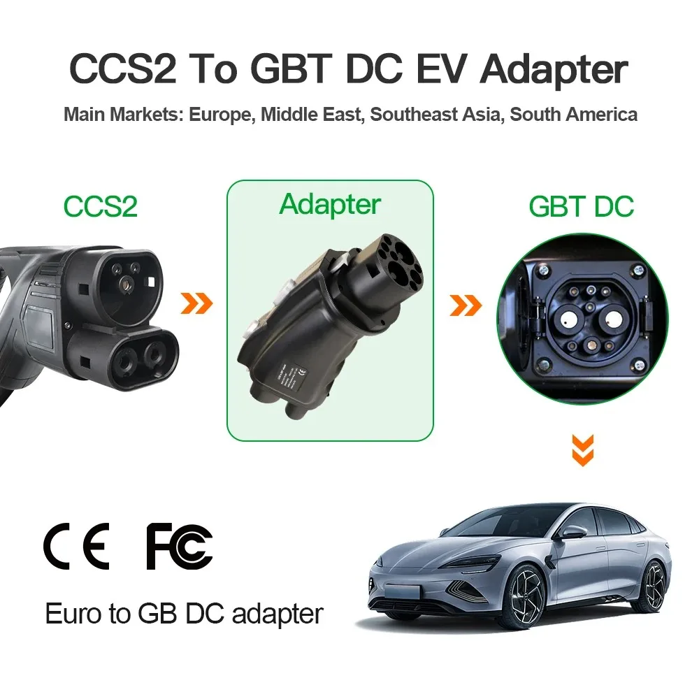 wholesale CCS2 to gbt ev adapter for byd New Energy Electric Vehicles 250a 1000v  DC fast charger Free technical support upgrade