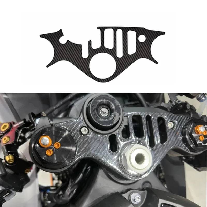 For Yamaha YZF-R1 YZF R1 R1M 2015-2024 2016 2017 2018 2019 2020 3D Carbon Fiber Triple Tree Yoke Cover Protector Tank Pad