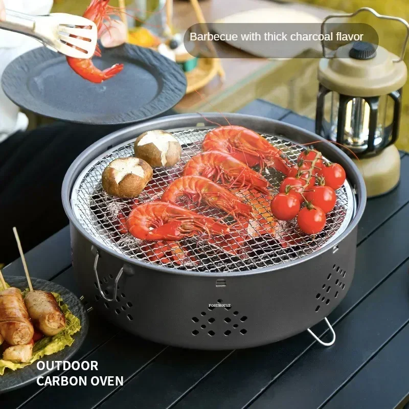 Portable Outdoor Fire Pits BBQ Grill Stand Lightweight Brazier Cooking Supplies Indoor Camping Picnic Charcoal Grill Burner T B