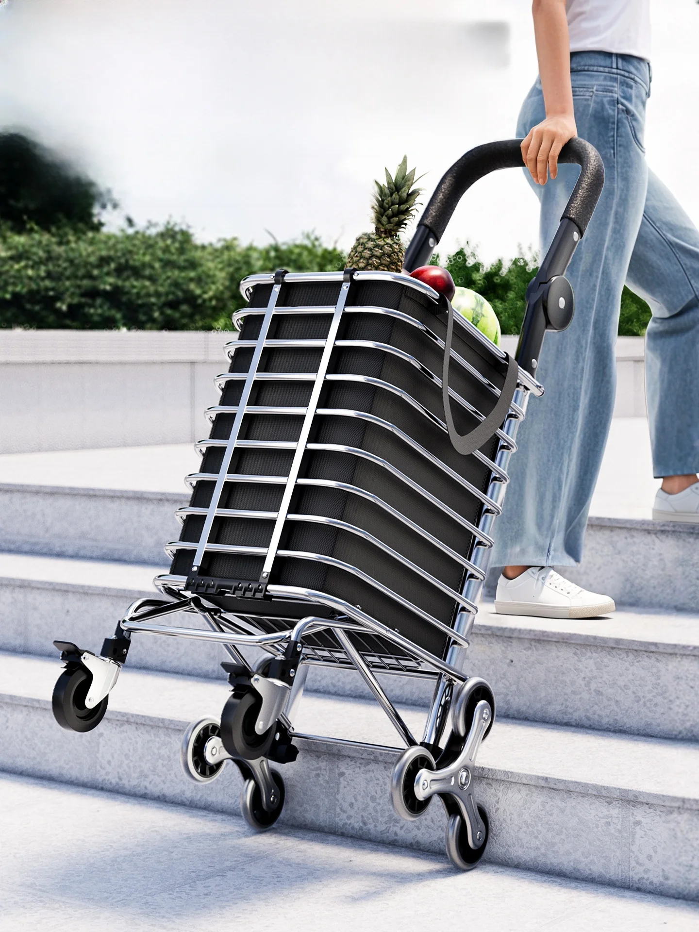 gianxi-portable-shopping-cart-lightweight-aluminum-alloy-foldable-vegetable-buying-car-sturdy-and-durable-household-mover