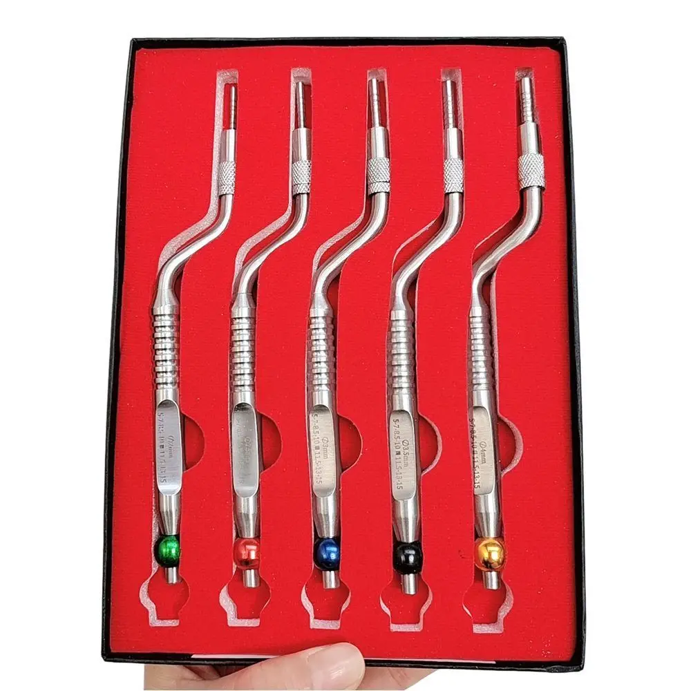 5pcs Lab Maxillary Sinus Lifting Tool Lab Implant Lifting Instrument Box Percussion Bone Compression Tool s