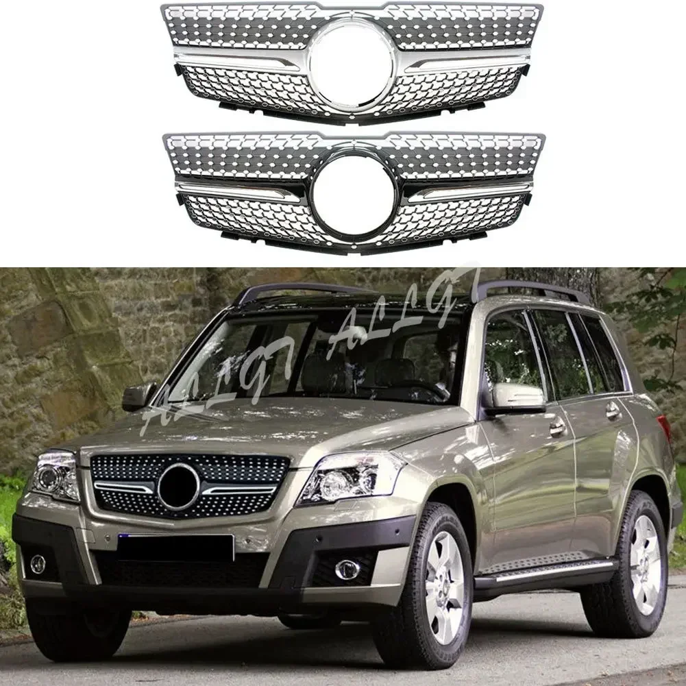 Front Racing Billet Bumper Grille Upper Facelift Grill For Mercedes-Benz X204 GLK280/300/350 2008 2009 2010 2011 2012 Diamond