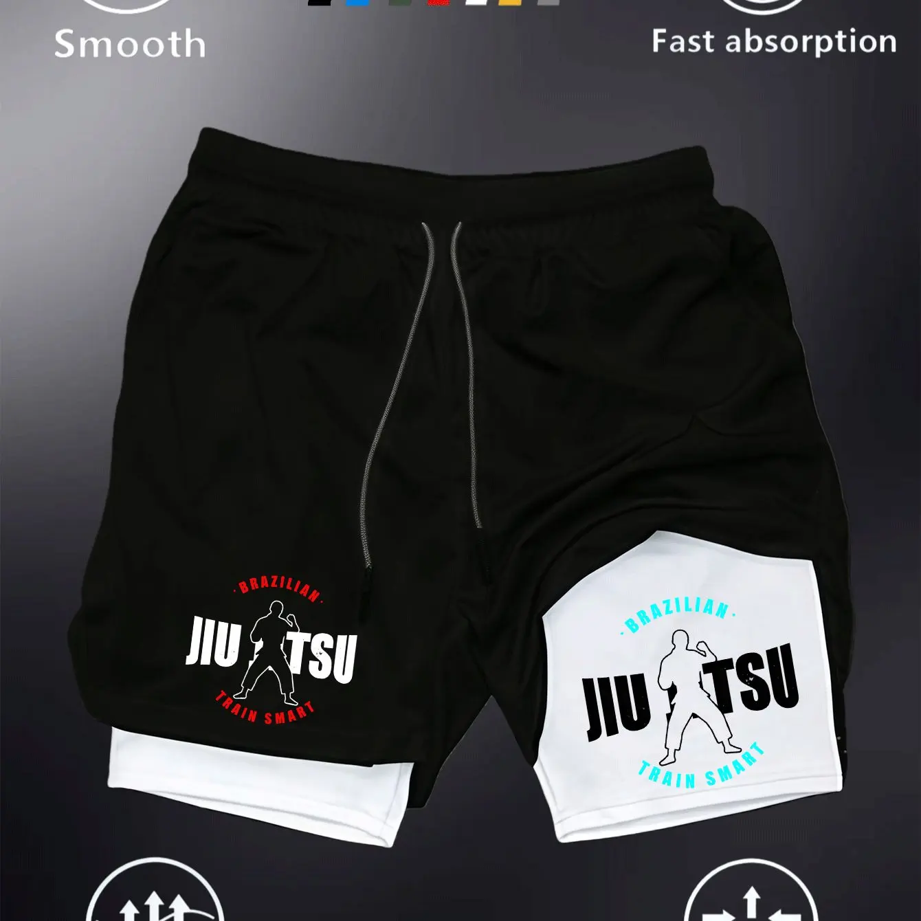

Men's Two-in-one Sports Shorts Breathable Casual Quick-drying Double-layer Shorts Summer Running Sportswear Bottoms M-3XL