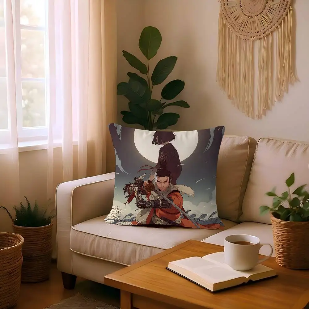 Sekiro Shadows يموت مرتين المخدة تون هدية غطاء الوسادة غرفة نوم المنزل أريكة كرسي مقعد ديكور كيس وسادة