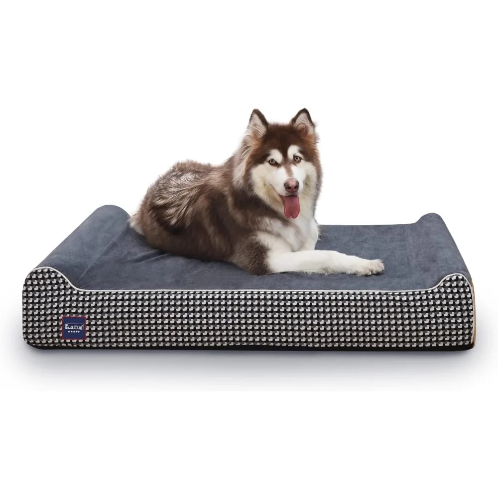 

Laifug Orthopedic Memory Foam Extra Large Dog Bed with Pillow and Durable Water Proof Liner & Removable Washable Cover