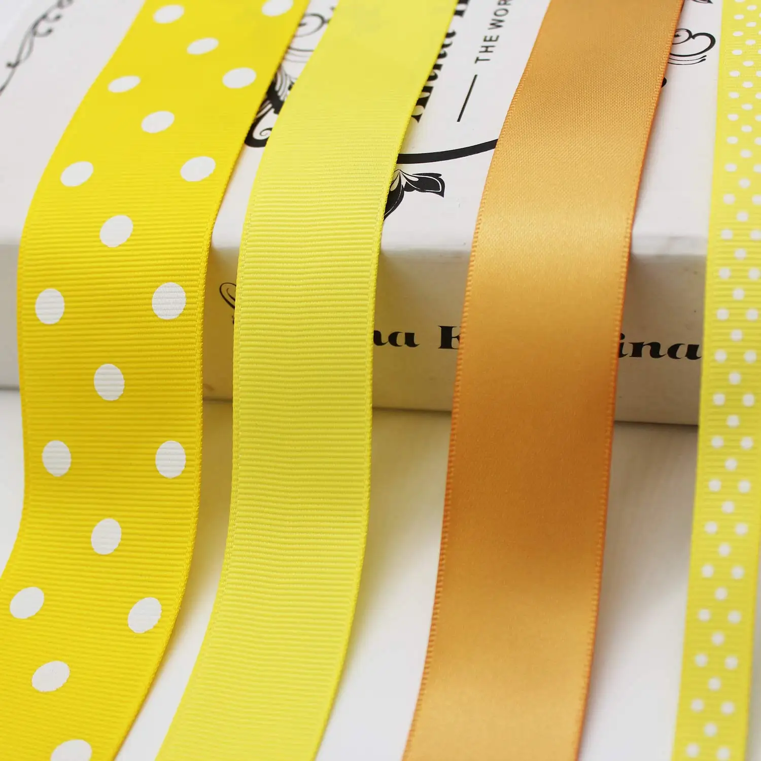 5 Meters Yellow Grosgrain Satin Velvet Ribbon Wedding Christmas Party Decoration HairBow DIY 10 16  25  38 MM