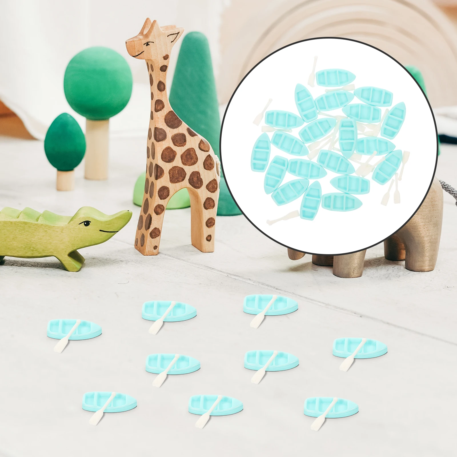 

20 Set Resin Boat Ornaments Beach Themed Room Decor Cake Toppers Boating Decoration Figurine Ball