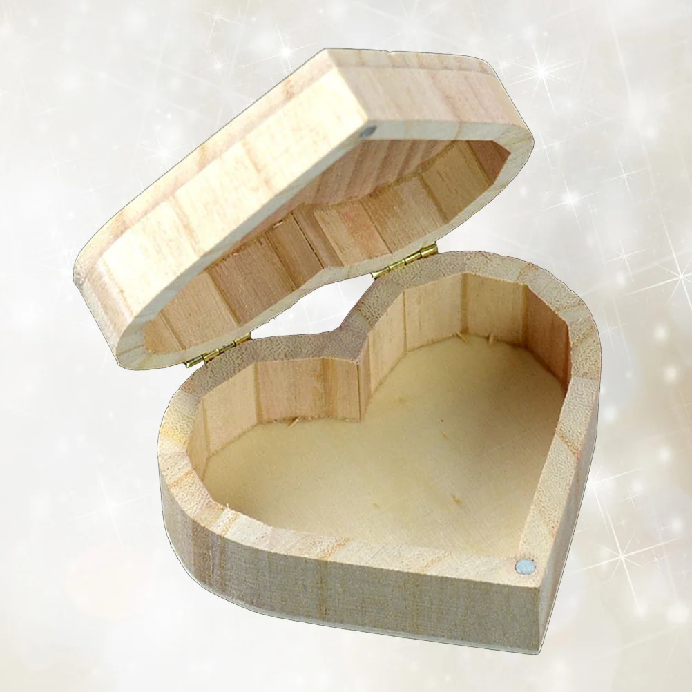 

Wooden Storage Box Heart Shaped Vintage Jewelry Organizer Case Classic Wooden Gift Box Sundries Organizer Decorative