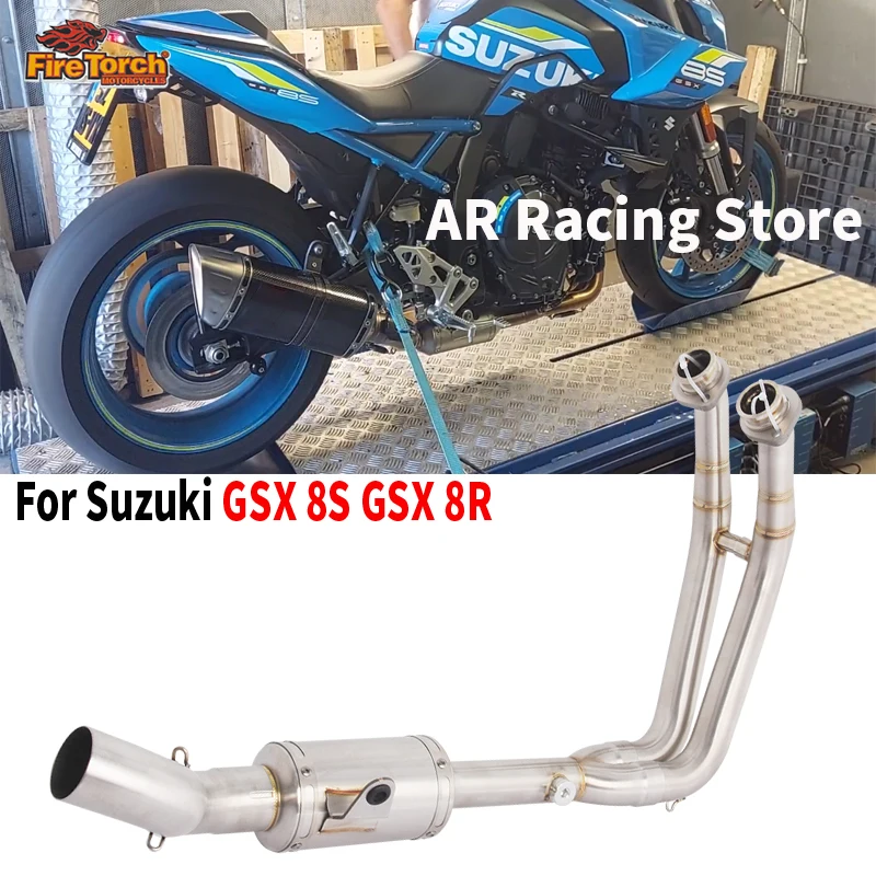 

Slip On For GSX 8S GSX8S GSX-8S GSX8R 2024 2025 Motorcycle Exhaust System Espace Moto Front Link Pipe Connect 51MM Muffler