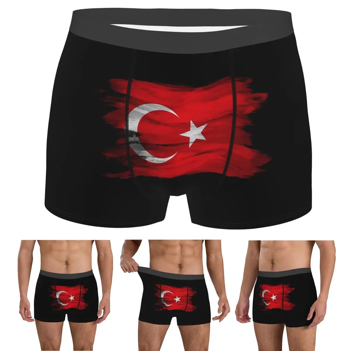 

Boxer Underpants Shorts The Republic Of Turkey Flag Panties Men's Soft Underwear for Homme Man Boyfriend Gifts